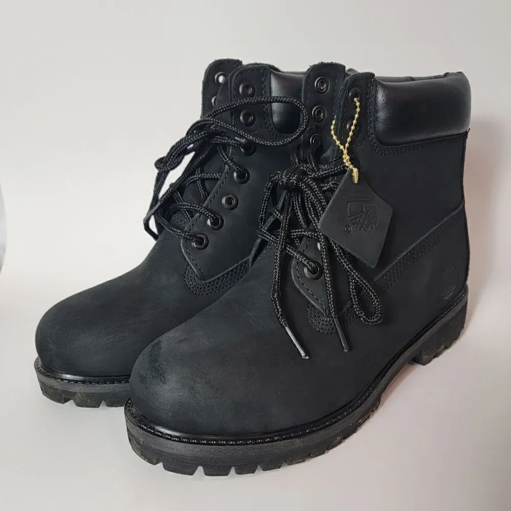 Timberland Black Nubuck Suede Boots 10661 Size 7